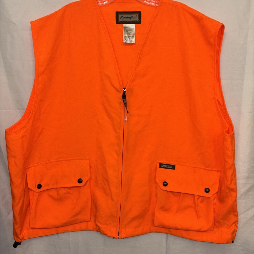 Remington Vest Blaze Orange Hunting Neon Safety Outdoor Vest Size 2XL